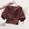 Summer French Elegant Short Sleeve Cropped Shirt Set