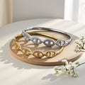 Coated Platinum Full Diamond Pig Nose Bracelet Light Luxury Premium Accessory Bangle Cross-Border Hit Gold Yellow Color Hand Jewelry Wholesale