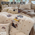 高克重A类韩版花边卡通法兰绒绒四件套牛奶绒贴布绣家用宿舍3件套