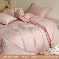 Leaf Fragrance Aesthetic Pink / 1.2m Bed - 3-Piece Flat Sheet - 150x200cm