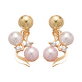 French Elegant Rhinestone Geometric Beaded Pearl Earrings Necklace Set Exquisite Clavicle Chain Light Luxury Premium Necklace