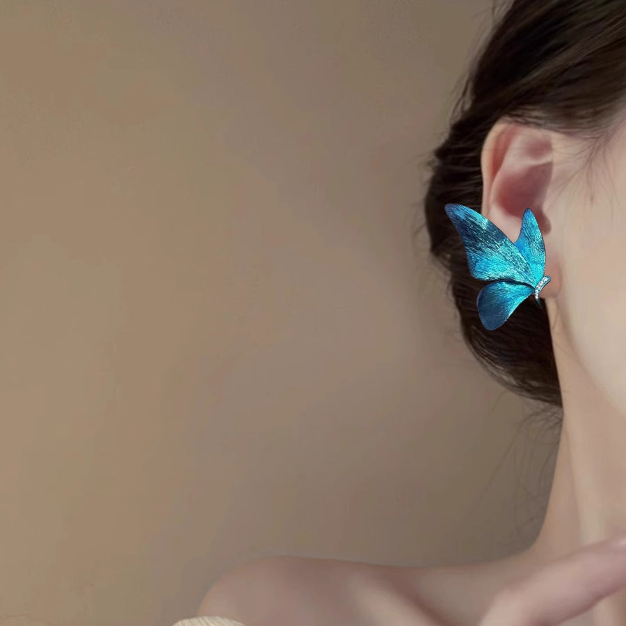 Rhinestone Butterfly Stud Earrings - view 3