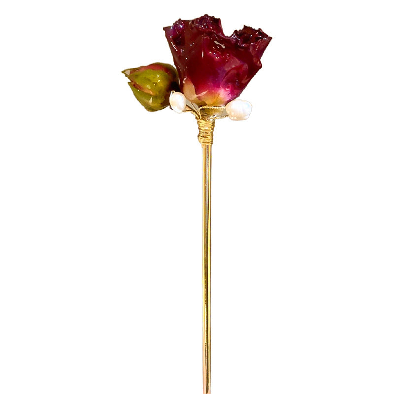 Vintage Rose Pearl Hair Stick - view 5