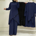 Fall Fashion Long Sleeve Loose Wide Leg Pants 2-Piece Set