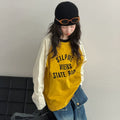 Girls' Letter Print Raglan Tee Flap Back Jeans Set