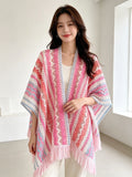 Women's Ethnic Shawl + Cape 2026 - Red