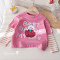 Girls' Color Block Cotton Long Sleeve T-Shirt