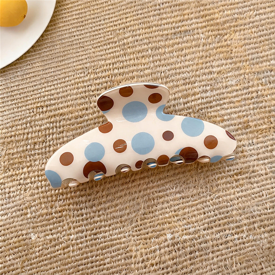 Korean Polka Dot Acrylic Hair Claw Clip - view 7