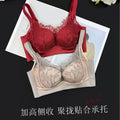 B杯中厚舒适蕾丝3371聚拢无侧骨无钢圈小胸聚拢内衣侧收显大文胸
