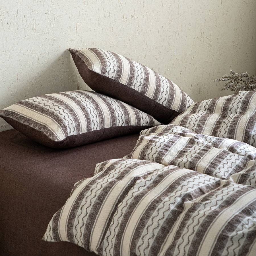 Quiet Fragrance Cotton-Linen Yarn-Dyed Jacquard 4-Piece Bedding Set - view 3