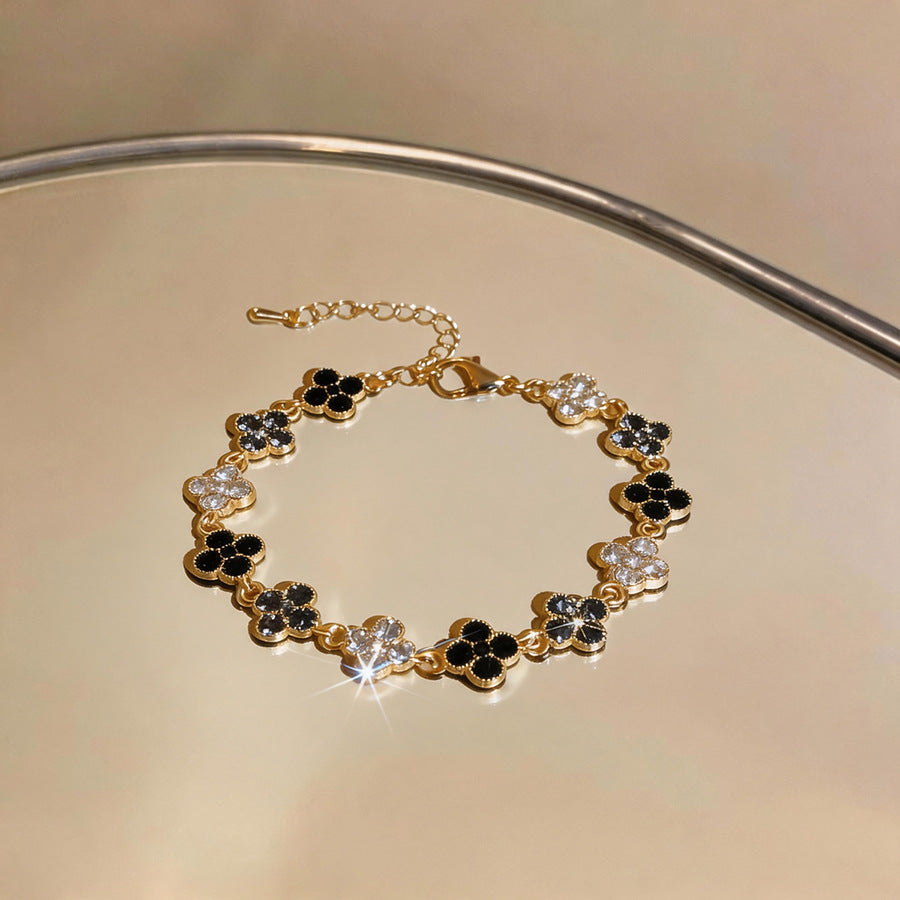 Rhinestone Four-Leaf Clover Bracelet - view 7