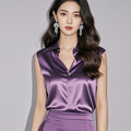 Women's Summer Professional French Acetate Satin Sleeveless Shirt 2026 - Gray