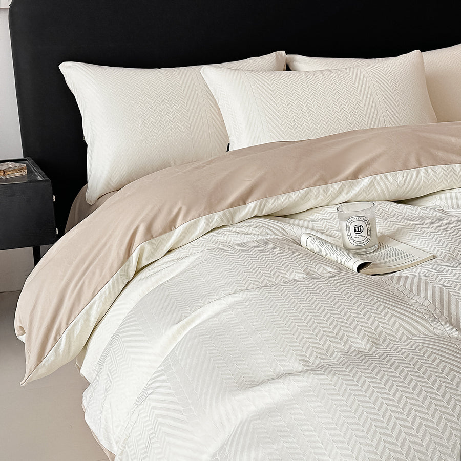 Raised Jacquard Cotton 4-Piece Bedding Set – Elegant Floral Styles - view 4