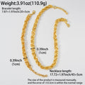 Overseas Copper Gold Plated Accessory Line Band Chain Necklace Bracelet Set 2-Piece Set Heavy-Duty Western Jewelry