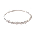 Overseas Light Luxury Fashionable Petal Cubic Zirconia Bangle Premium Versatile Hand Jewelry Item Simple Gold Open End Bracelet Wholesale