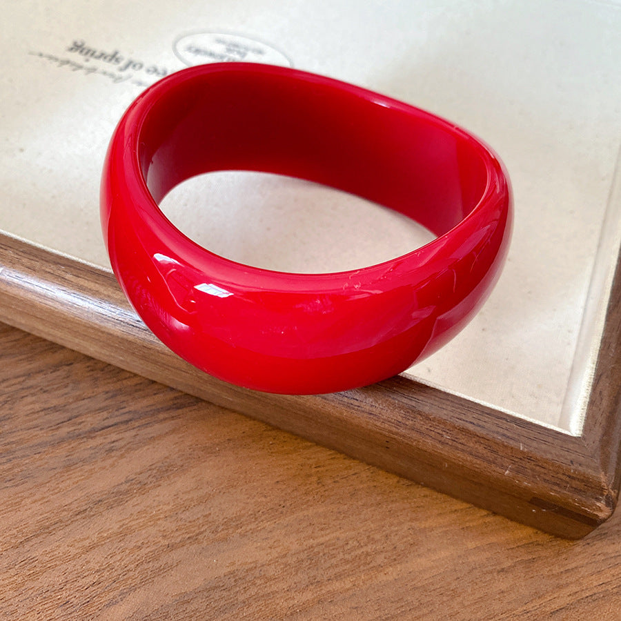Minimalist Round Acrylic Bangle Bracelet - view 10