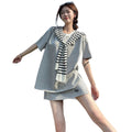 Summer Sporty Casual Plus Size Loose Short Skirt 2-Piece Set