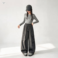Girls' 3D Cargo Wide-Leg Pants - Curved Slender Fit