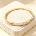Overseas Pro Supply Niche Light Luxury Cubic Zirconia Bangle Premium Versatile Bracelet Fashionable Trendy Elegant Design Hand Jewelry