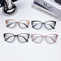 Light-Changing Cat-Eye Glasses Overseas Western Women Retro Reading Glasses Anti-Blue Fashionable Personality Plano Glasses Frame
