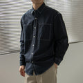 Nengmeng Contrast Topstitch Workwear Shirt