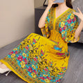 Women's Chinese French Short Sleeve V-Neck Printed Dress + Skirt 2026 - 1-1#