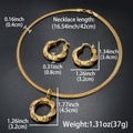 Cross-Border Hit Bestseller Long Wall Pattern Printed Pendant Earrings Fashionable Retro 2-Piece Set Jewelry Set Women Accessory