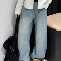 Girls' Letter Embroidered Stand Collar Zip Jacket Jeans Set