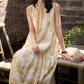 Cool Ramie Printed Sleeveless Loose Camisole Long Dress