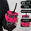 玻璃杯高颜值ins风礼品广告水杯吸管杯印制logo水杯伴手礼竹节杯