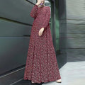 Women's Casual Comfortable Long Sleeve Polka Dot Loose Long Dress 2026 - White