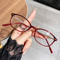 Anti-Blue-Light Reading Glasses Korean Book Nerd Ultra-Light Overseas Oval Round Retro Plano Single Vision Fashionable Reading Glasses
