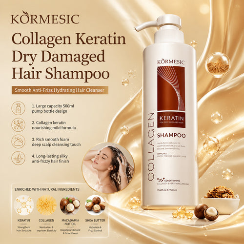 KORMESIC跨境胶原角蛋白洗护shampoo蓬松滋润呵护外贸厂家批发
