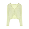 Women's Summer Unique Designer Knit Sun-Protection Lightweight Loose Cropped Cardigan - Black