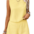 Casual Tank Top plus Shorts Set - Fashion Summer Vacation Outfit Women