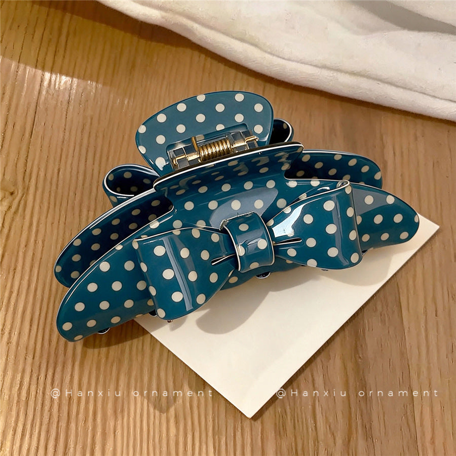 Korean Polka Dot Acrylic Hair Claw Clip - view 4