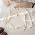 Girls' Bunny Embroidered Ruffle Long Sleeve T-Shirt