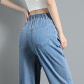 Women's Lyocell Tencel High Waist Straight Jeans