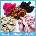 French Oversized Scalloped Satin Large Cord Hair Tie High-Stretch Force Hair Tie Elegant Hair String 2023 Fall/Winter New