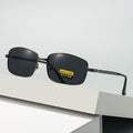HD Polarized Versatile Travel Men Driving UV-Proof Special Use Glasses Square Glare-Proof Metal Sunglasses