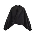 Lapel Collar Cropped Jacket