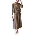 Women's Fall Elegant Versatile Pleated Cardigan + Jacket 2026 | Layered Cardigan - Off White