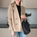 Women's Spring Fashion Elegant Wool Patchwork Jacket 2026 | Trendy Jacket - Brown