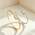 Overseas Western Light Luxury Snake Shape Bangle Fashionable Elegant Trendy Cubic Zirconia Bracelet Design Style Niche Premium Hand Jewelry