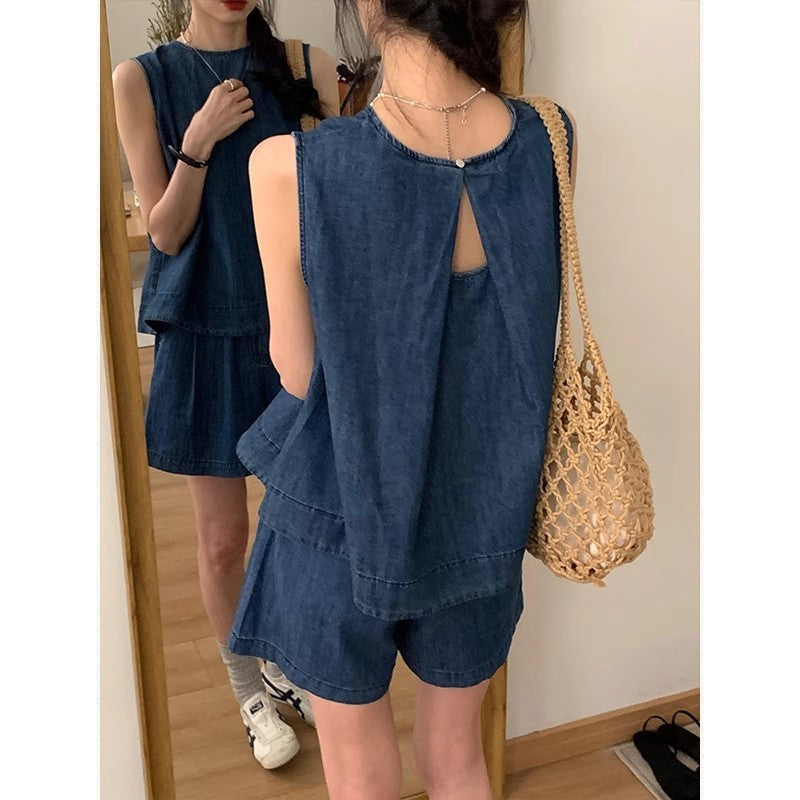 Summer Fashion Youthful Tank Top + Shorts 2-Piece Set
