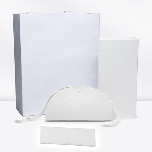 Custom gm Glasses Case Premium Packaging White Box Leather Soft Bag Drawstring Storage Box Anti Press Sunglasses Box Set