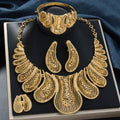 EU/US Import Retro Imperial Breeze Fringe Cutout Pendant Necklace Bracelet Set Earrings Ring Statement Personality Set