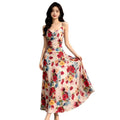 French Retro Floral V-Neck Bodycon Fitted Long Dress