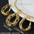 Middle East Bride Gold Plated Jewelry Set Teardrop Oval Round Cutout Necklace Drop Africa Women Accessory Wholesale Overseas