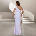 Women's One-Shoulder Slim Fit Socialite Evening Gown Banquet